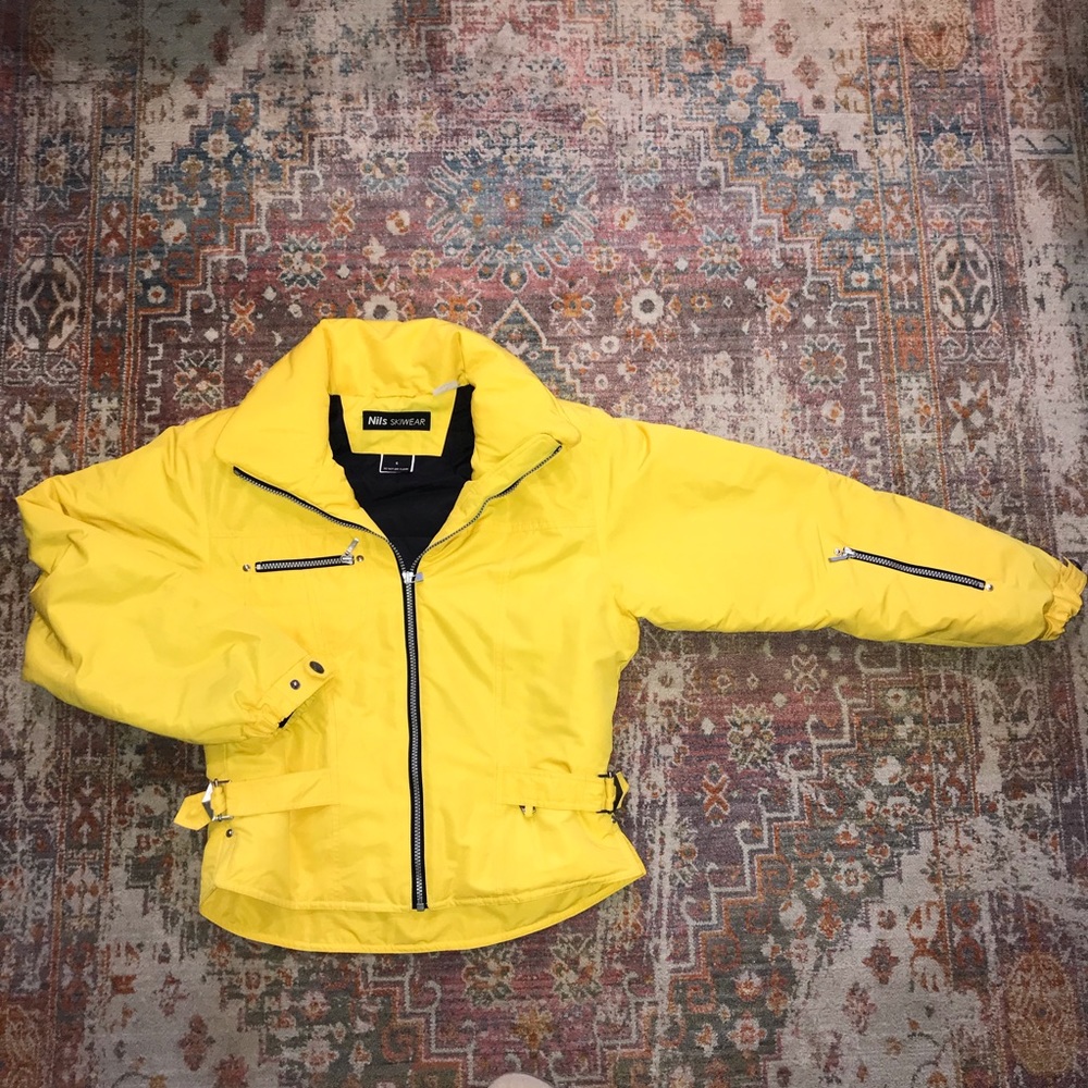 NILS Skiwear Bright Yellow Zipper Jacket Womens Size 6